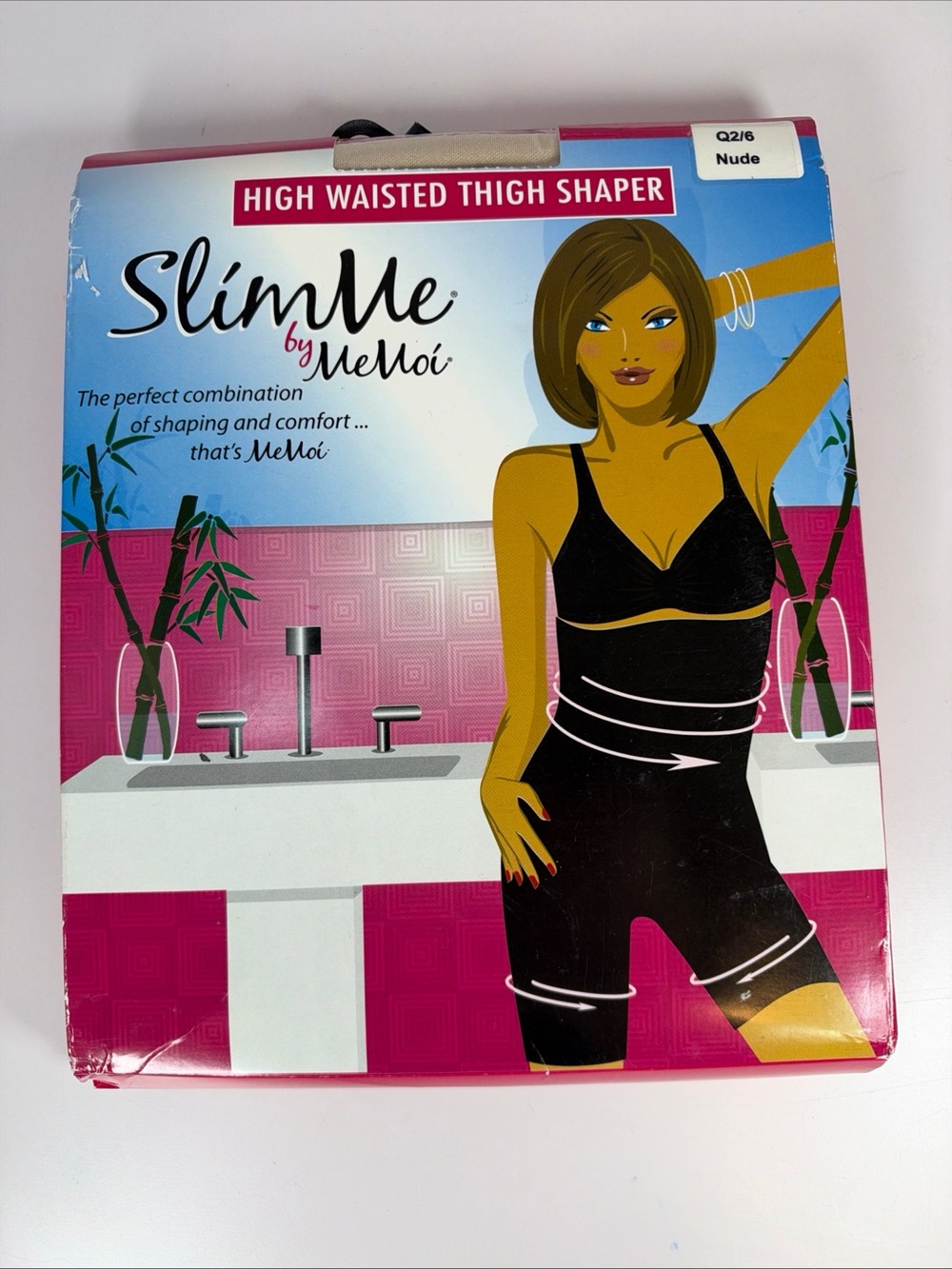 Women's SlimMe by MeMoi Highwaisted Thigh Shaper Queen 2/6 Plus Size Nude Color
